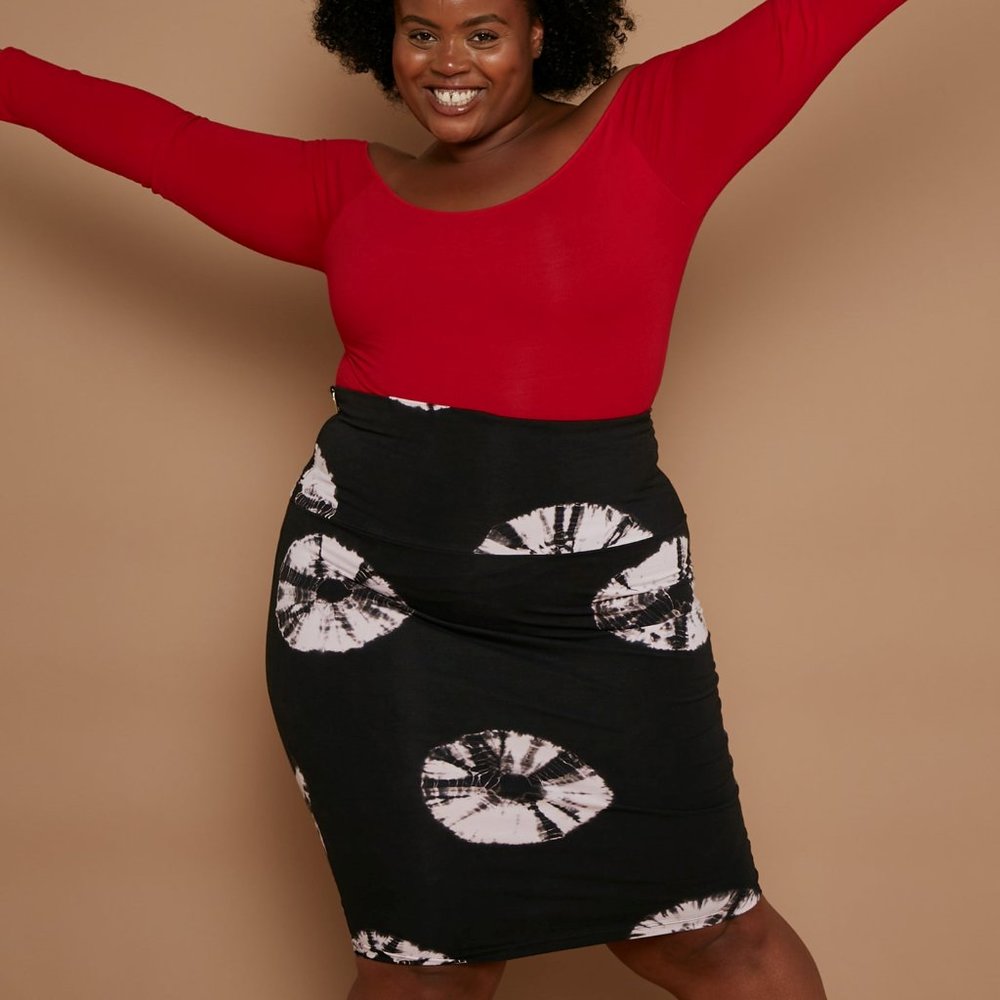 Favell Pencil Skirt in Shibori Print